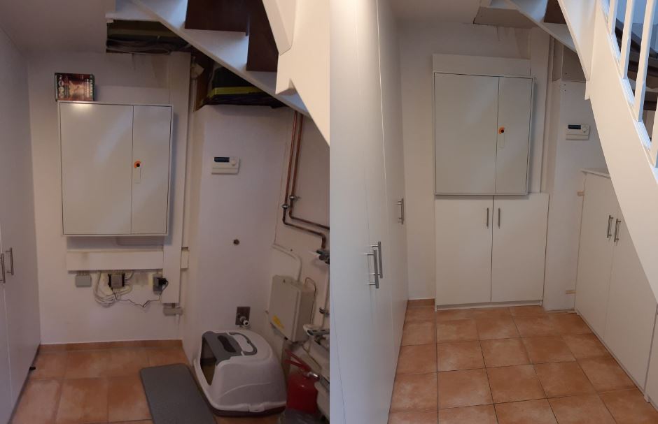 Wasser- und Stromschrank